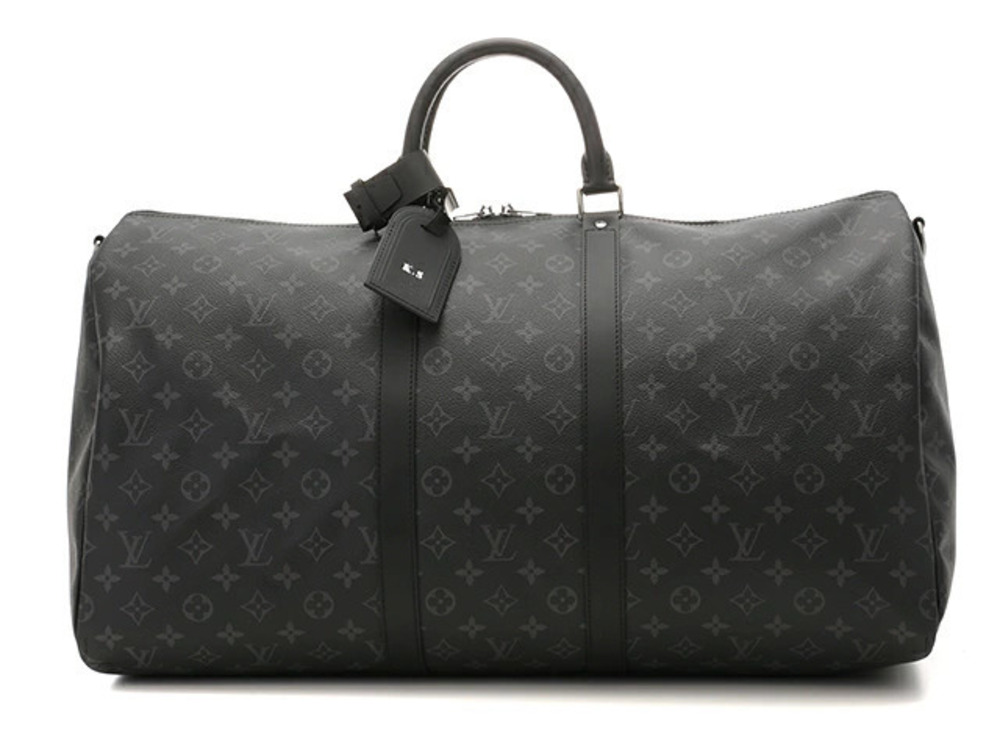 LOUIS VUITTON Bag Keepall Bandouliere Boston Monogram Eclipse Black